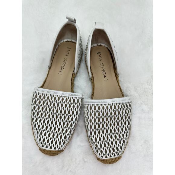 Via Spiga White Studded Slip On Sandals Size 5.5 M - Picture 1 of 8